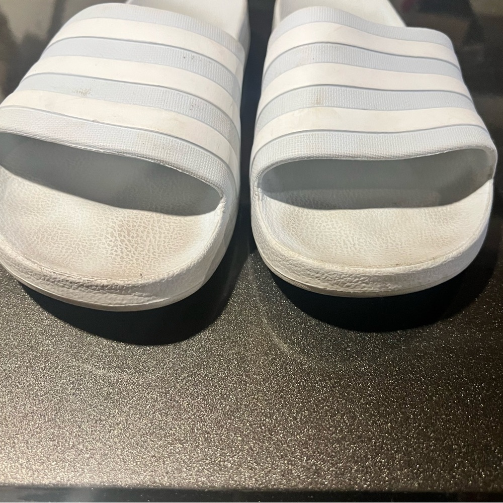 adidas White Slide Sandals